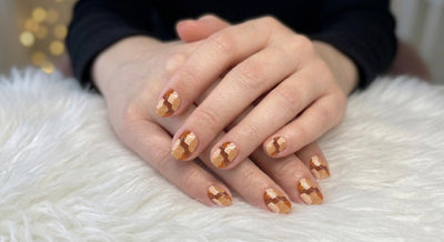 Amber Mosaic Press-On Nails | Reusable Gel Nails | Fluture
